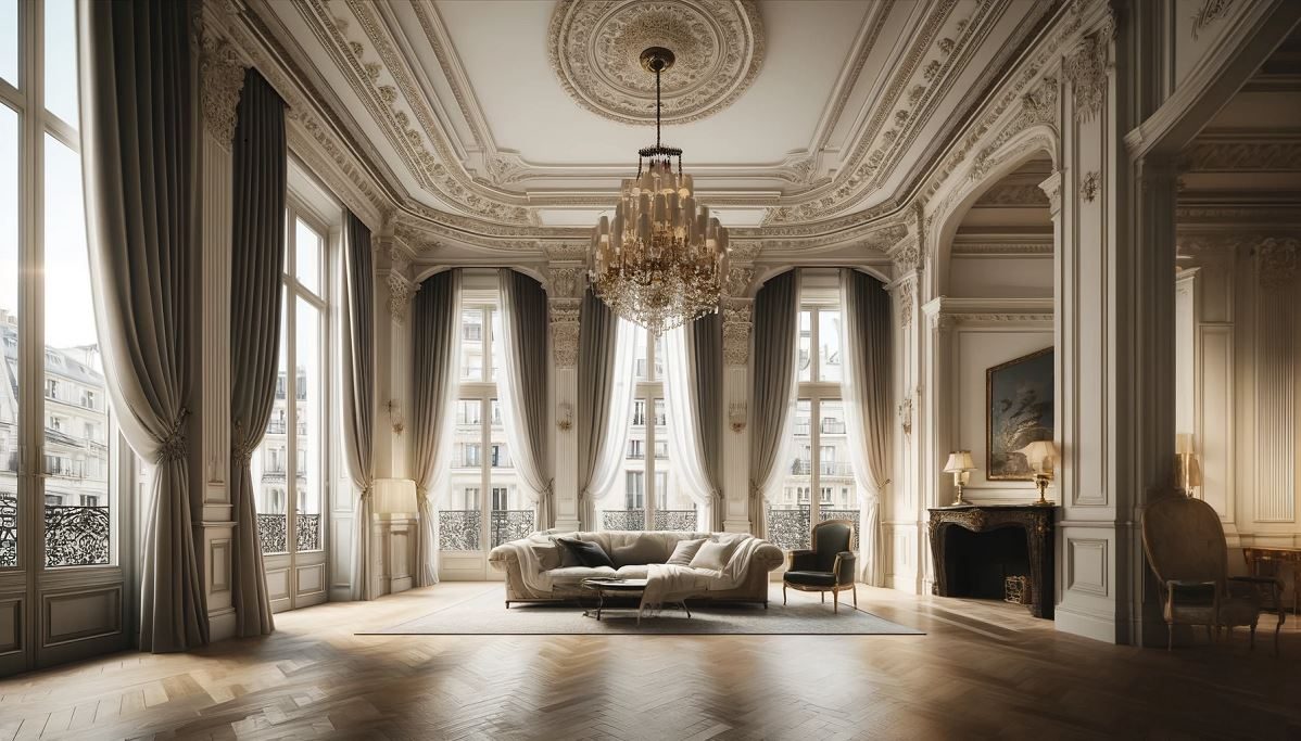 Intérieur luxueux d'un appartement haussmannien